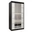 100 cm breiter Kleiderschrank mit 5 Fächern und 2 Türen | Farbe: Weiß / Schwarz Abbildung