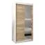 100 cm breiter Kleiderschrank mit 5 Fächern und 2 Türen | Farbe: Sonoma Eiche / Weiß Abbildung