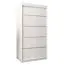 100 cm breiter Kleiderschrank mit 5 Fächern und 2 Türen | Farbe: Weiß Abbildung