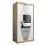 100 cm breiter Kleiderschrank mit 5 Fächern und 2 Türen | Farbe: Sonoma Eiche / Weiß Abbildung
