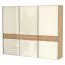 Großer 272 cm breiter Kleiderschrank mit 9 Fächern und 3 Türen | Farbe: Beige Abbildung