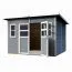 Holz-Gartenhütte 2,44 x 2,92 Meter (inkl. Dach) | Grau | Pultdach Abbildung