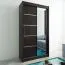 1 Meter breiter Kleiderschrank mit 2 Türen | Farbe: Schwarz Abbildung