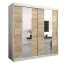 2 Meter breiter Kleiderschrank mit 2 Türen | Farbe: Sonoma Eiche / Weiß Abbildung