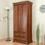 88 cm breiter Kleiderschrank mit 2 Türen und 2 Schubladen | Farbe: Dunkelbraun | Tiefe: 49 cm Abbildung