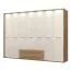 272 cm breiter Kleiderschrank mit 7 Türen, 8 Fächern und 2 Schubladen | Farbe: Beige | Tiefe: 56 cm Abbildung