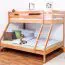 Stockbett für bis zu drei Kinder | unten 140x200 cm, oben 90x200 cm| Buche massiv | natur lackiert | inkl. Rollroste Abbildung