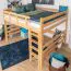 Hochbett für Jugendliche 160 x 190 cm | Massivholz: Buche | Natur Lackiert | umbaubar in Einzelbett | Premium-Qualität | inkl. Rollrost Abbildung