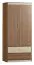 85 cm breiter Kleiderschrank mit 2 Türen und 2 Schubladen | Farbe: Ahorn | Tiefe: 55 cm Abbildung