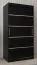 Schiebetürenschrank / Kleiderschrank Jan 01A, Farbe: Schwarz - Abmessungen: 200 x 100 x 62 cm ( H x B x T)