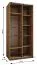 Kleiderschrank / Schiebetürenschrank | 2 Kleiderstangen | ABS-Kantenschutz | 6 Fächer | 245,5 x 100 x 64 cm | Soft-Close | Farbe: Schwarz | 2 Schiebetüren