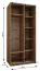Kleiderschrank / Schiebetürenschrank | 2 Schiebetüren | 2 Kleiderstangen | 245,5 x 120 x 64 cm | 6 Fächer | 6 Einlegeböden | Farbe: Schwarz | Soft-Close