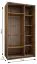 Kleiderschrank / Schiebetürenschrank | 6 Fächer | Farbe: Schwarz | 2 Kleiderstangen | 245,5 x 130 x 64 cm | Soft-Close | Spiegel | 2 Schiebetüren