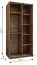 Kleiderschrank / Schiebetürenschrank | 245,5 x 100 x 64 cm | Farbe: Schwarz | Soft-Close | Spiegel | 2 Kleiderstangen | 2 Schiebetüren | 6 Fächer