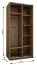 Kleiderschrank / Schiebetürenschrank | 2 Kleiderstangen | 2 Schiebetüren | 245,5 x 120 x 64 cm | Soft-Close | Spiegel | Farbe: Schwarz | 6 Fächer