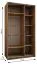 Kleiderschrank / Schiebetürenschrank | 245,5 x 130 x 64 cm | 6 Fächer | 2 Kleiderstangen | 2 Schiebetüren | Spiegel | Soft-Close | Farbe: Schwarz