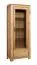 Stabile Vitrine mit Glastür Balsa 05, Eiche teilmassiv, Natur, 206 x 78 x 47 cm, mit fünf Fächer und drei Glaseinlegeböden