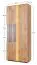 Vitrine Sienne 03 mit 2 Türen, 9 Einlegeböden, 11 Fächer, 205 x 84,5 x 37 cm, in Wildeiche gebürstet und geölt, Massivholz, inklusive LED-Beleuchtung