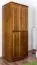 Kleiderschrank | 1 Drehtür | 4 Schubladen | 80 cm breit | Massivholz | Farbe: Eiche Abbildung