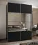 Kleiderschrank / Schiebetürenschrank | Spiegel | 11 Fächer | 245,5 x 170 x 64 cm | 2 Schiebetüren | Soft-Close | Farbe: Schwarz | 2 Kleiderstangen