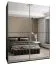 Kleiderschrank / Schiebetürenschrank | 11 Fächer | Soft-Close | 245,5 x 190 x 64 cm | 2 Kleiderstangen | 2 Schiebetüren | Farbe: Schwarz | Spiegel