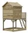 Kinderspielhaus 13A | Kiefer | kesseldruckimprägniert | Außenmaße: 248 x 150 cm | 1 Fenster | Balkon | schräge Leiter | Einzeltür