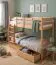 Etagenbett / Stockbett "Easy Premium Line" K20/n, Kopf- und Fußteil gerade, Buche Vollholz massiv Natur - 90 x 200 cm (B X L), teilbar