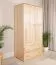 Kleiderschrank Massivholz natur 010 - Abmessung 190 x 90 x 60 cm (H x B x T)