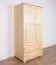 Kleiderschrank Massivholz natur 010 - Abmessung 190 x 90 x 60 cm (H x B x T)