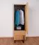 Schrank Slatina 47, Farbe: Eiche / Schwarz, teilmassiv - Abmessungen: 203 x 56 x 63 cm (H x B x T)