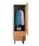 Schrank Slatina 47, Farbe: Eiche / Schwarz, teilmassiv - Abmessungen: 203 x 56 x 63 cm (H x B x T)