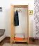 Kleiderschrank | 2 Drehtüren | 1 Fach | mit Kleiderstange | 80 cm breit | Massivholz | Farbe: Natur Abbildung