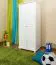 Kleiderschrank | 2 Drehtüren | 1 Fach | mit Kleiderstange | 80 cm breit | Massivholz | Farbe: Weiß Abbildung