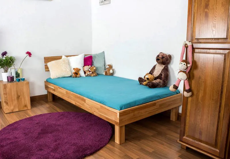 Eiche-Bett massiv | 90 x 200 cm | Eiche | Geölt Abbildung