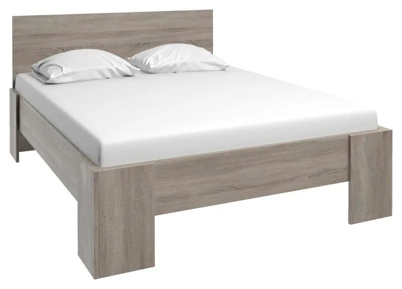 Doppelbett Selun 20, Farbe: Eiche Trüffel - 180 x 200 cm (B x L)