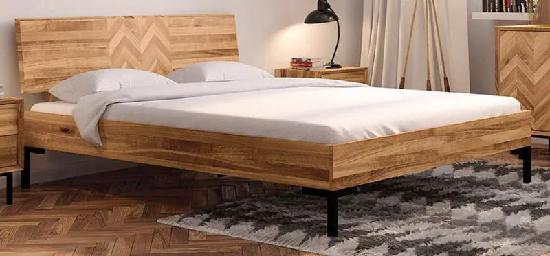 Buche-Bett massiv | 140 x 200 cm | Kernbuche | Geölt | Natur Abbildung