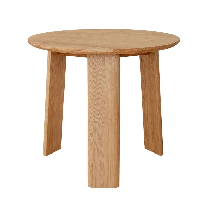 Stabiler Couchtisch Verzee 01, aus massiven Eichenholz, geölte Oberfläche, Maße: 44 x 51 x 51 cm, drei Standbeine, minimalistisch und stilvoll