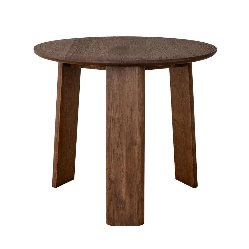 Couchtisch Verzee 04, aus massiven Eichenholz, rund, in Tabacco geölt, minimalistisch, Maße: 44 x 51 x 51 cm, drei Standbeine, einfaches und modernes Design