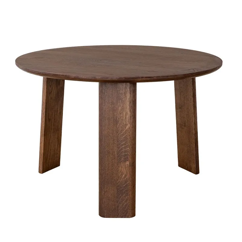 Runder Couchtisch Verzee 05, aus massiven Eichenholz, drei Standbeine, in Tabacco geölt, Maße: 39 x 61 x 61 cm, skandinavisches Design