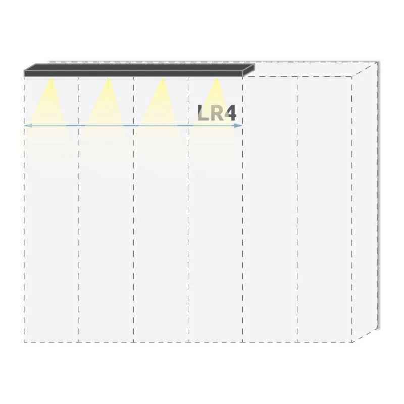 Oberer LED-Rahmen für Drehtürenschrank / Kleiderschrank Siumu und Anbaumodule, Farbe: Beige - Breite: 182 cm