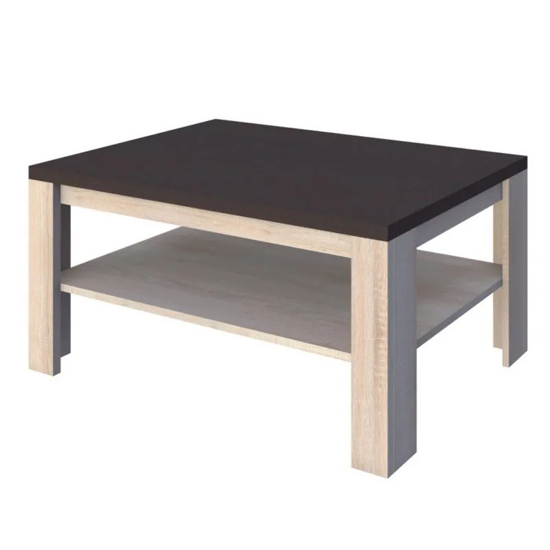 Couchtisch Aitape 19, Farbe: Sonoma Eiche dunkel / Sonoma Eiche hell - Abmessungen: 120 x 60 x 56 cm (B x T x H)