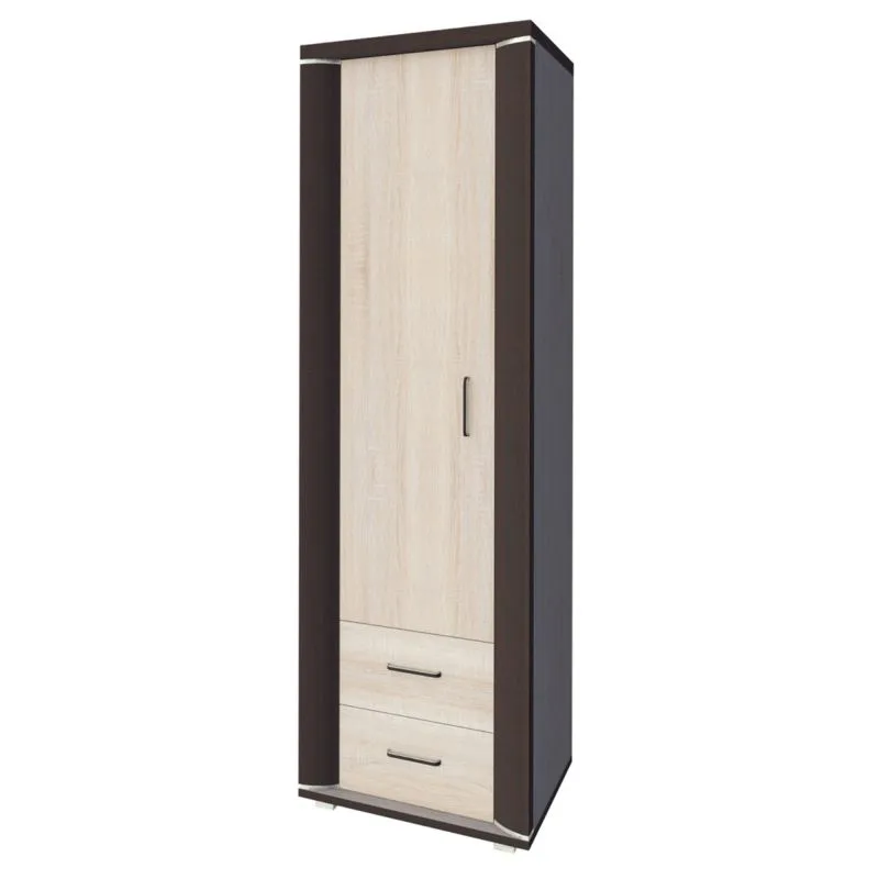 Schrank Aitape 25, Farbe: Sonoma Eiche dunkel / Sonoma Eiche hell - Abmessungen: 188 x 60 x 40 cm (H x B x T)