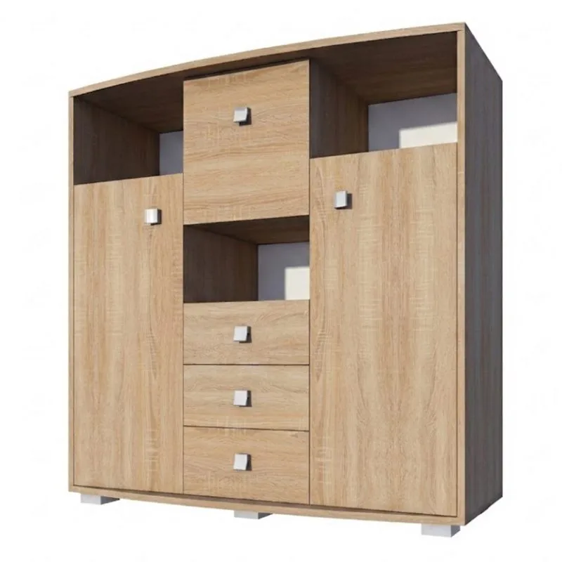 Kommode Rabaul 05, Farbe: Sonoma Eiche - Abmessungen: 126 x 130 x 40 cm (H x B x T)