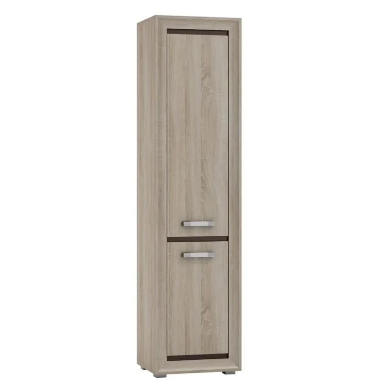 Schrank Kundiawa 34, Farbe: Sonoma Eiche hell / Sonoma Eiche dunkel - Abmessungen: 200 x 50 x 40 cm (H x B x T)
