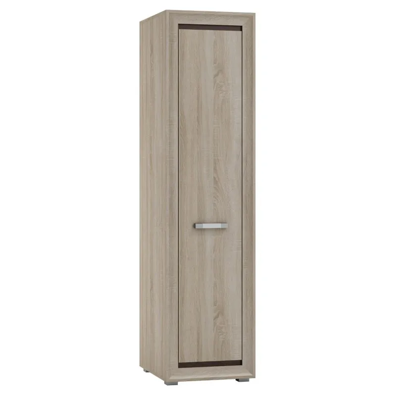 Schrank Kundiawa 37, Farbe: Sonoma Eiche hell / Sonoma Eiche dunkel - Abmessungen: 200 x 50 x 58 cm (H x B x T)