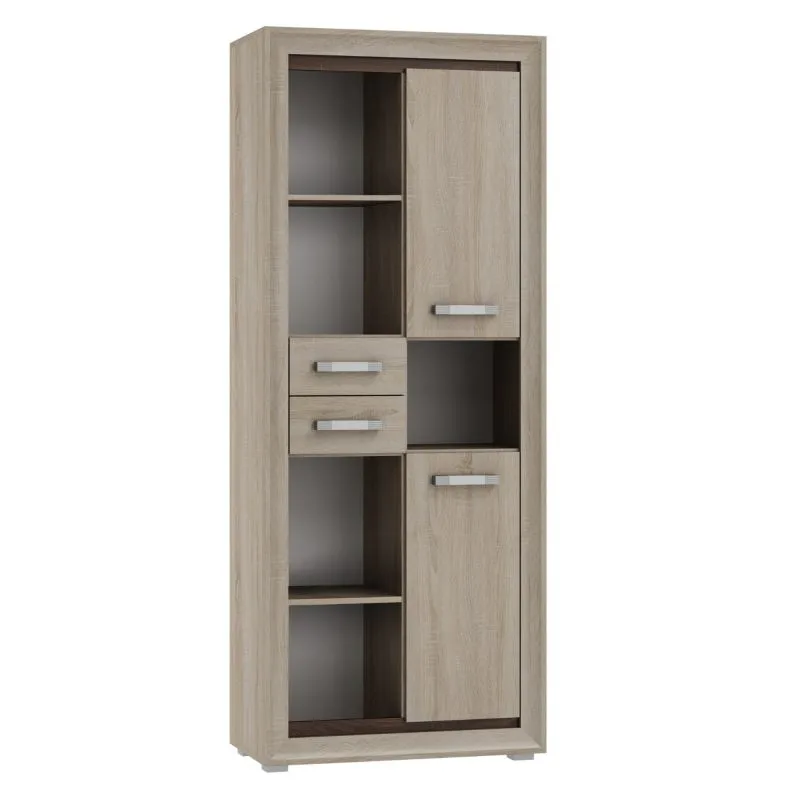 Schrank Kundiawa 29, Farbe: Sonoma Eiche hell / Sonoma Eiche dunkel - Abmessungen: 200 x 80 x 40 cm (H x B x T)