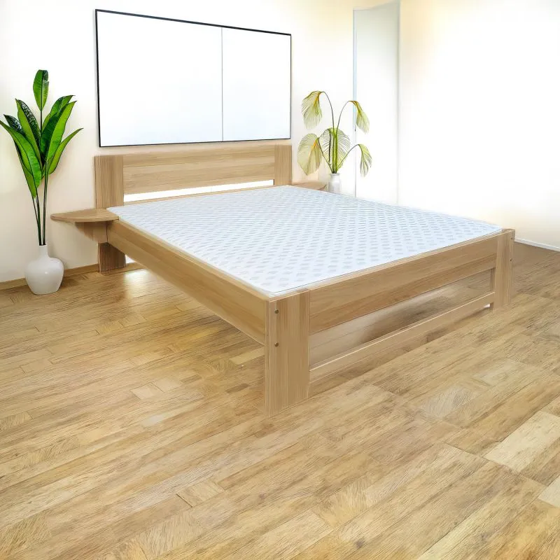 Doppelbett / Gästebett Buche massiv Vollholz natur 110, inkl. Lattenrost - Abmessung 180 x 200 cm