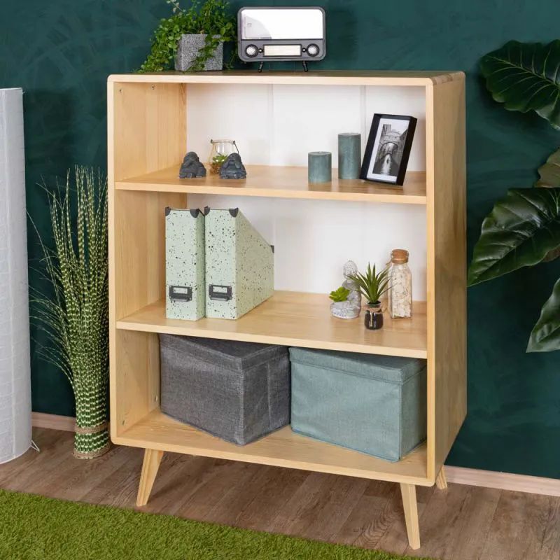Regal Kiefer massiv natur Aurornis 24 - Abmessungen: 125 x 96 x 40 cm (H x B x T)