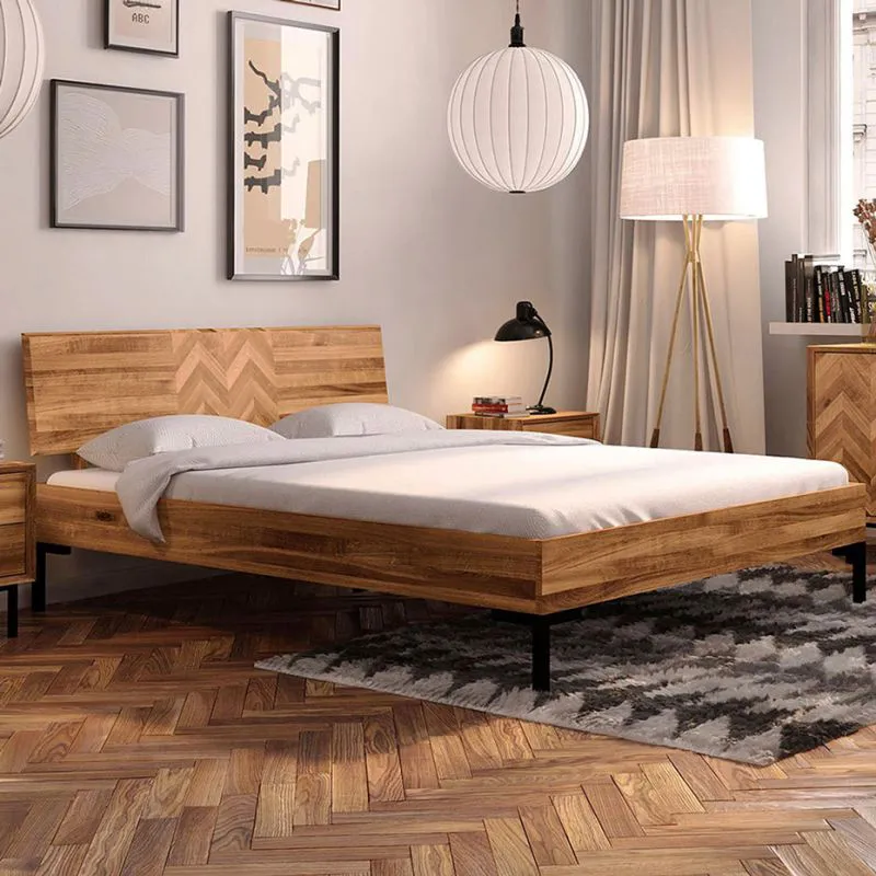 Buche-Bett massiv | 160 x 200 cm | Kernbuche | Geölt | Natur Abbildung