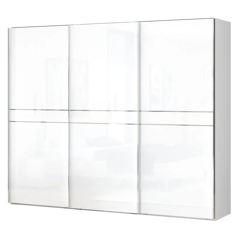 Großer 272 cm breiter Kleiderschrank mit 3 Türen | Farbe: Weiß Abbildung